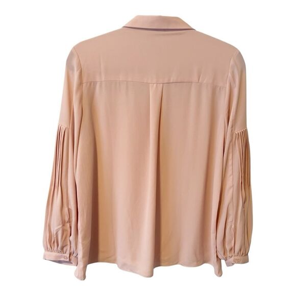 Code By Lifestyle Pink Hidden Button Pleated Sleeve Feminine Blouse Size 14 - Picture 2 of 7